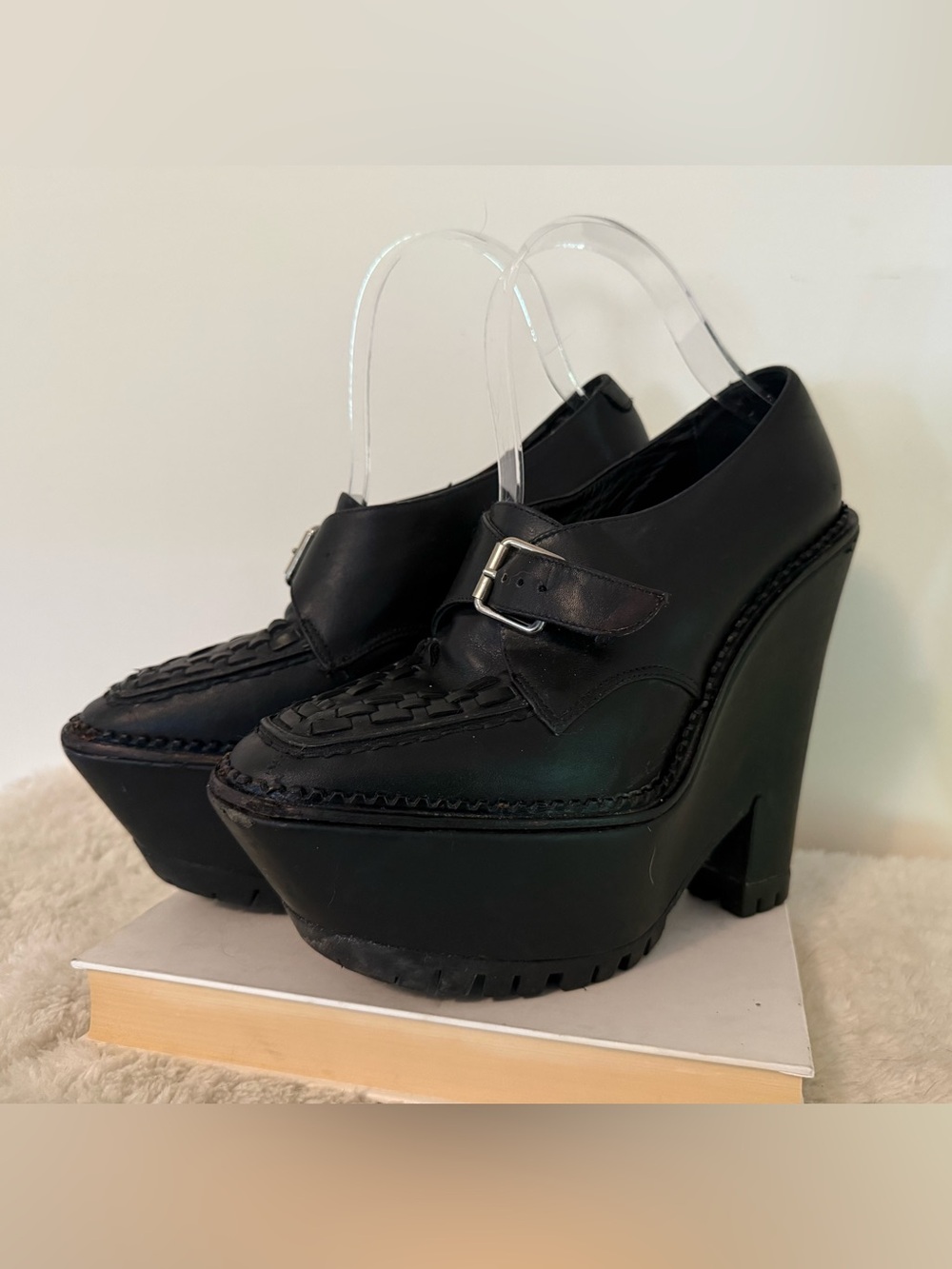 Burberry Prosum Black Platform Creepers Loafers